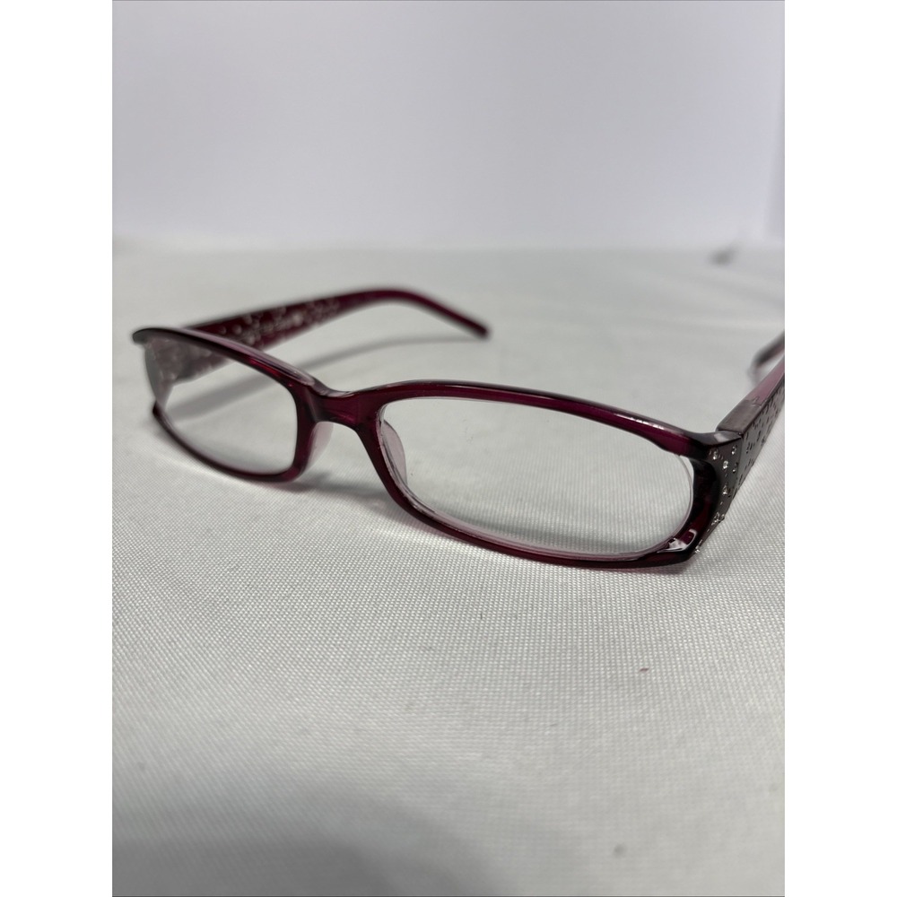Foster Grant Reading Glasses +150 Red Glitter Polka Dot Frame Stylish Readers